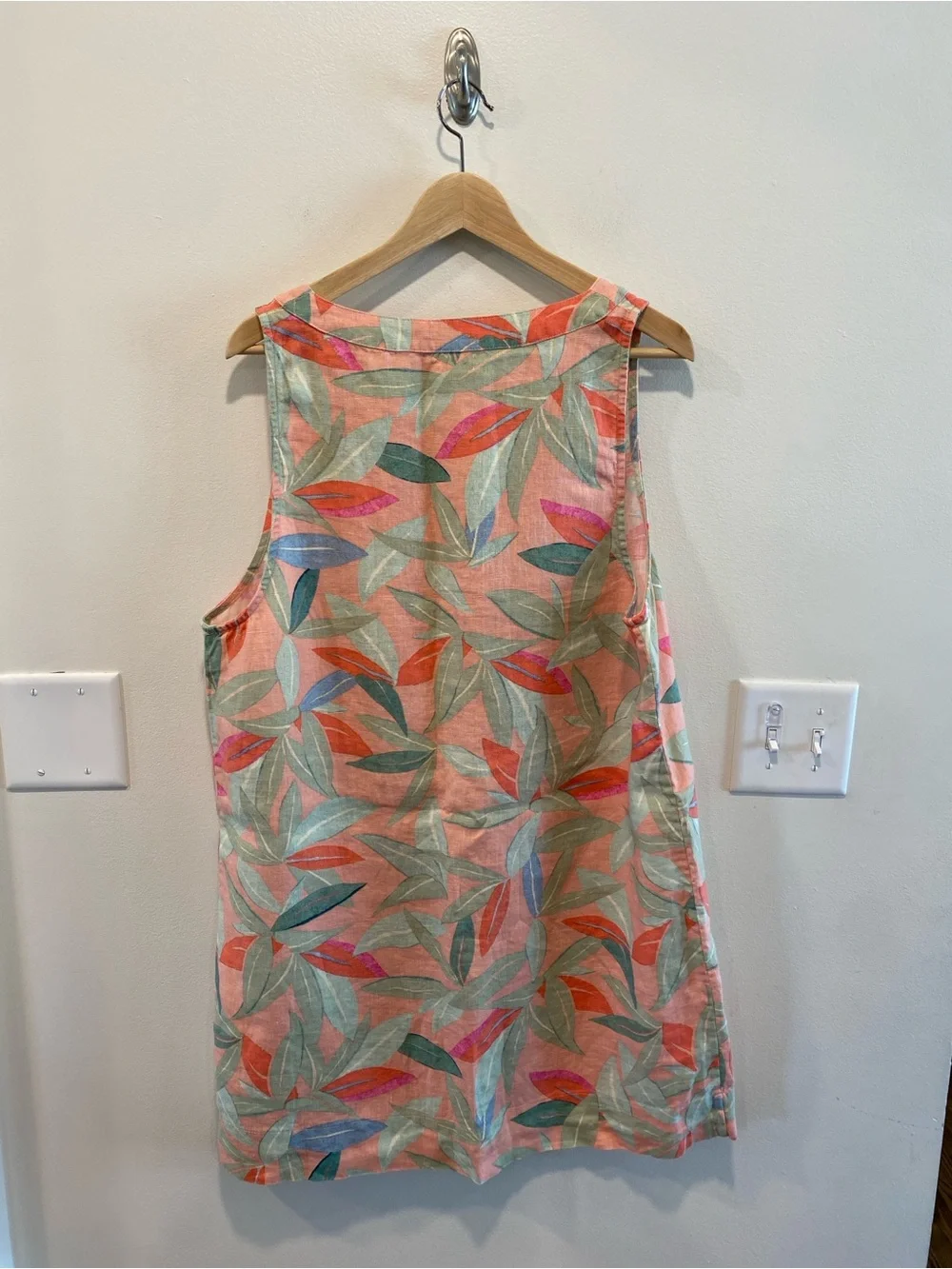 Faherty Alston dress 100% linen women’s size XL floral resort mini breathable